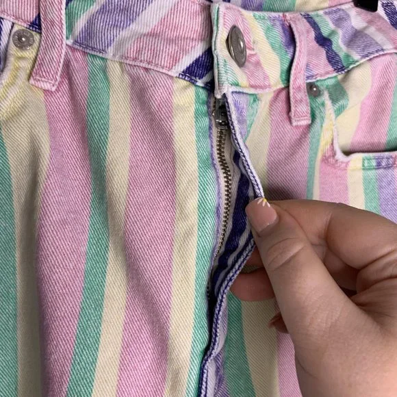 BDG Pastel Vertical Stripe Pant Size 27 - Picture 6 of 9